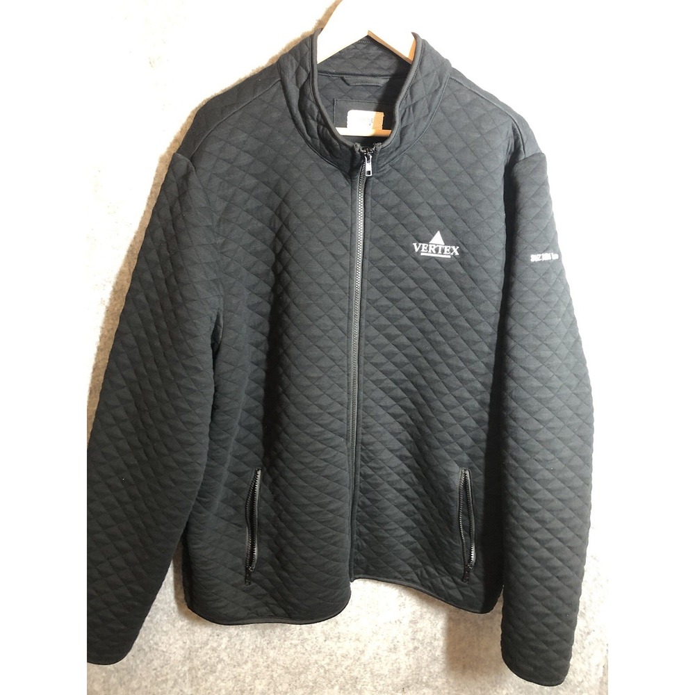 Marine Layer Coat XL Black Corbett Quilted Full Zip Jacket Logos